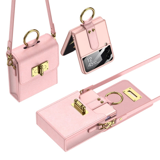 GKK Mini Backpack Plain Phone Bag + Phone Case with Ring For Samsung Galaxy Z Flip4 5G(Pink) - Galaxy Z Flip4 5G Cases by GKK | Online Shopping UK | buy2fix