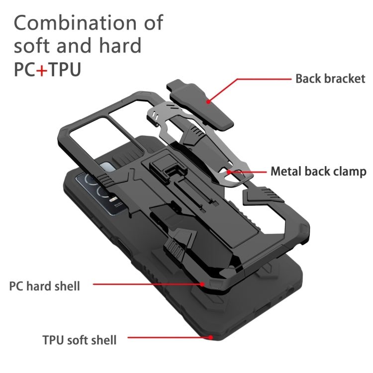 For Xiaomi Redmi 12C Armor Warrior Shockproof PC + TPU Phone Case(Black) - Xiaomi Cases by buy2fix | Online Shopping UK | buy2fix