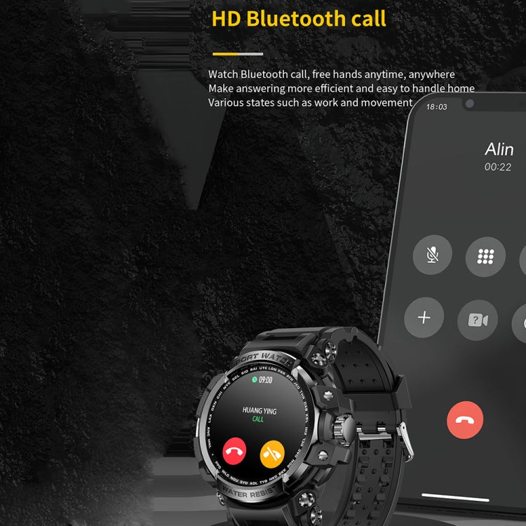 LC16 1.32 inch IP68 Waterproof Sports Outdoor Sport Smart Watch, Support Bluetooth Calling / Heart Rate Monitoring(Black) - Smart Wear by buy2fix | Online Shopping UK | buy2fix