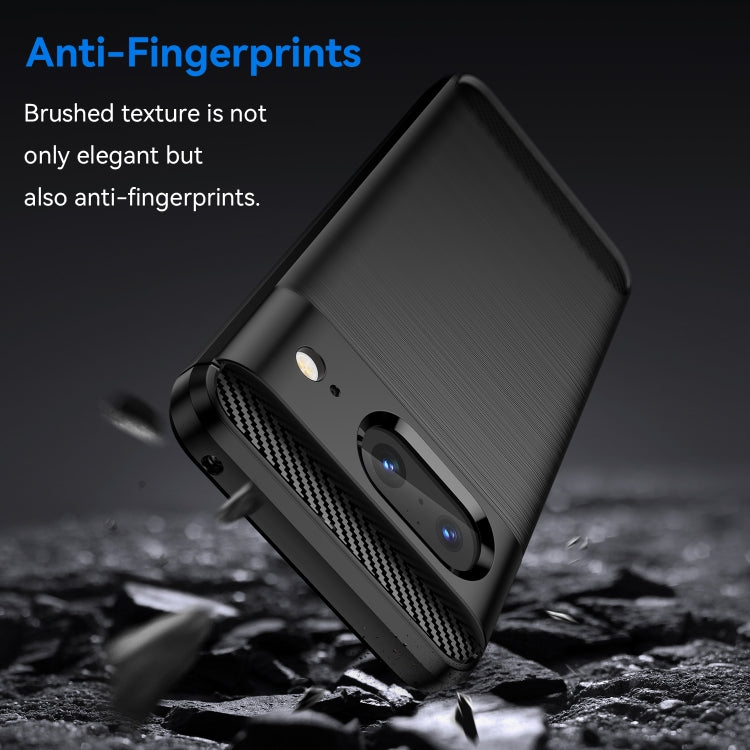 For Google Pixel 8 Carbon Fiber Brushed Texture TPU Case(Black) - Google Cases by buy2fix | Online Shopping UK | buy2fix