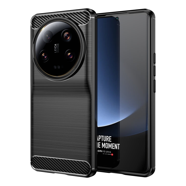 For Xiaomi 13 Ultra Carbon Fiber Brushed Texture TPU Case(Black) - 13 Ultra Cases by buy2fix | Online Shopping UK | buy2fix