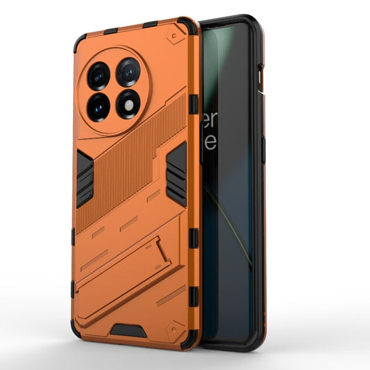 For OnePlus 11 5G Punk Armor 2 in 1 PC + TPU Shockproof Phone Case with Invisible Holder(Orange) - OnePlus Cases by buy2fix | Online Shopping UK | buy2fix