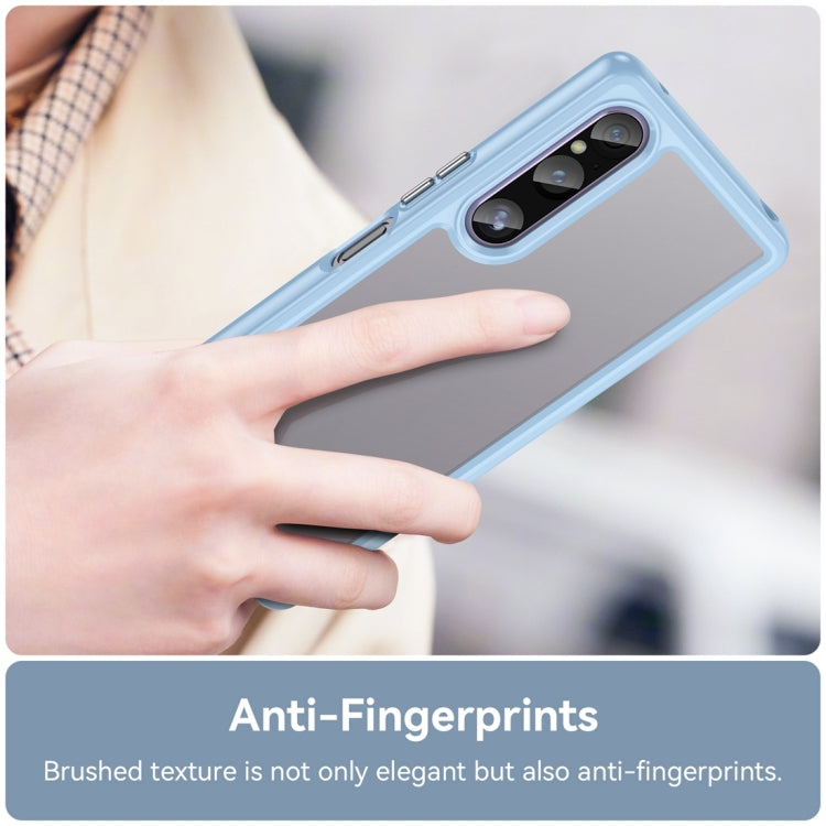 For Sony Xperia 1 V Colorful Series Acrylic + TPU Phone Case(Blue) - Sony Cases by buy2fix | Online Shopping UK | buy2fix