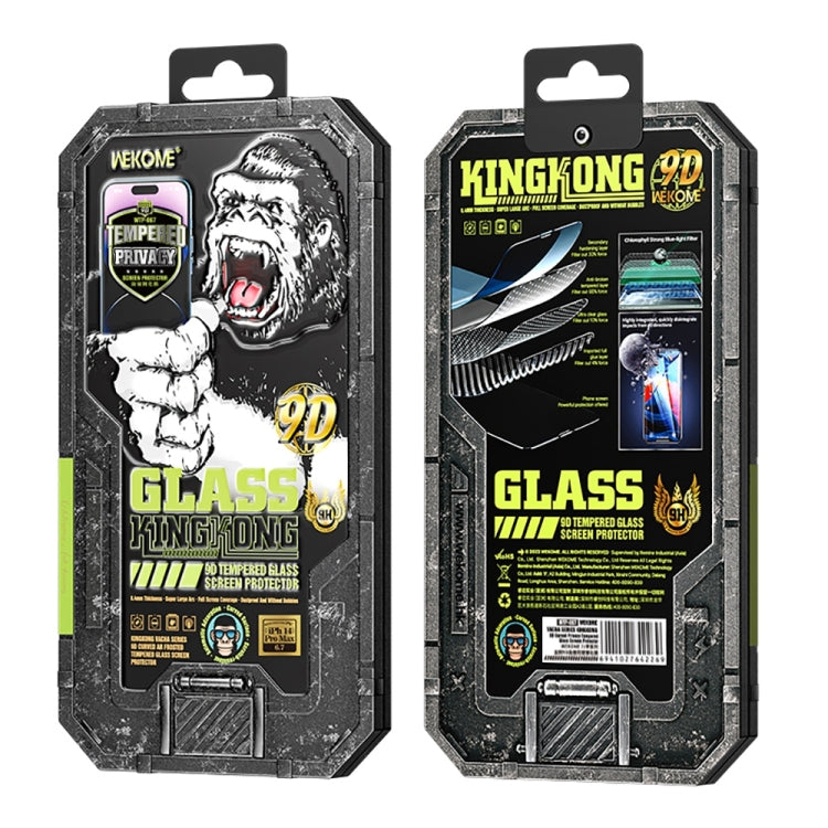 For iPhone 14 Pro Max WK WTP-067 King Kong Vacha 9D Curved Privacy Tempered Glass Film(Black) - iPhone 14 Pro Max Tempered Glass by WK | Online Shopping UK | buy2fix