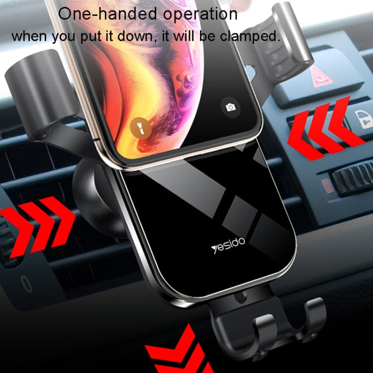 Yesido C87 Car Air Outlet Mirror Gravity Phone Mount Holder(Black) -  by Yesido | Online Shopping UK | buy2fix