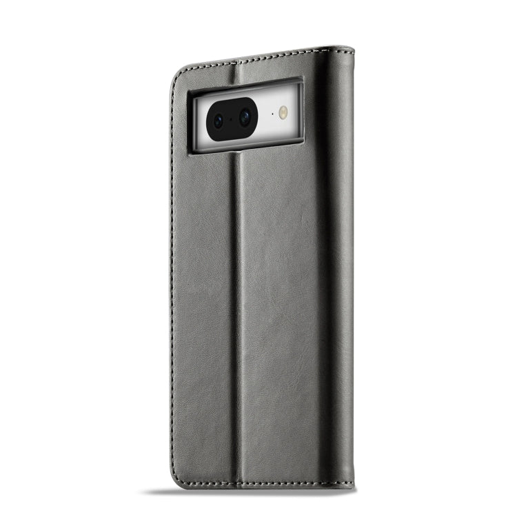 For Google Pixel 8 LC.IMEEKE Calf Texture Horizontal Flip Leather Phone Case(Grey) - Google Cases by LC.IMEEKE | Online Shopping UK | buy2fix