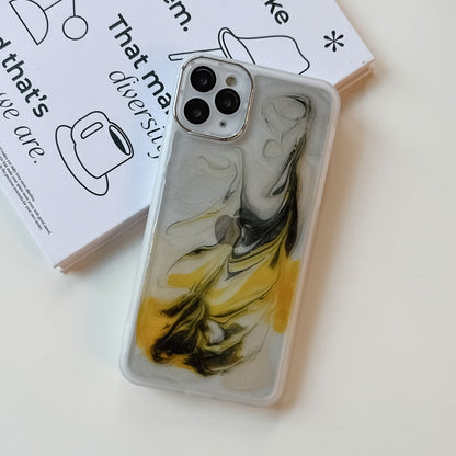 For iPhone 11 Pro Max Oil Painting Electroplating TPU Phone Case(White) - iPhone 11 Pro Max Cases by buy2fix | Online Shopping UK | buy2fix