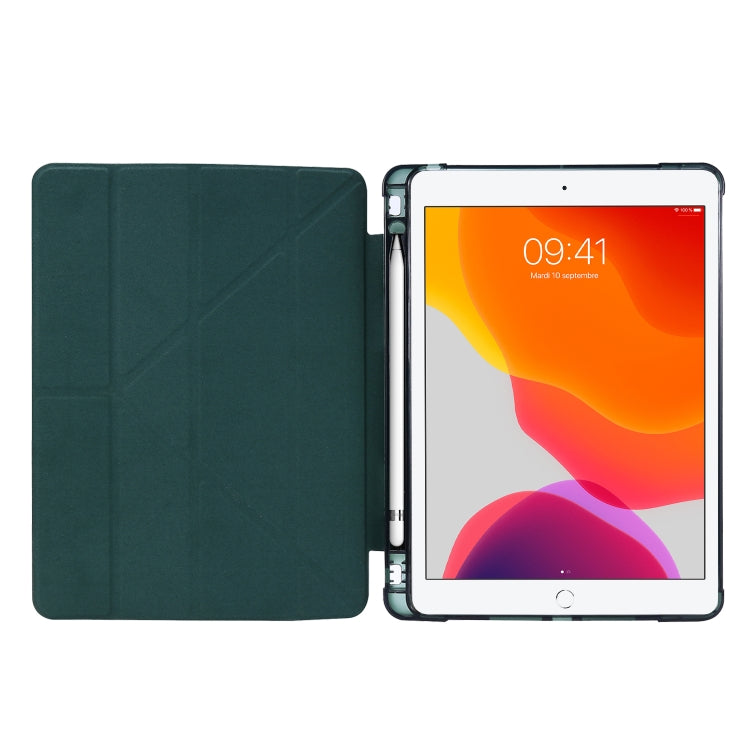 For iPad 10.2 2021 / 2020 / 2019 Airbag Deformation Horizontal Flip Leather Case with Holder & Pen Holder(Mint Green) - Apple Accessories by buy2fix | Online Shopping UK | buy2fix