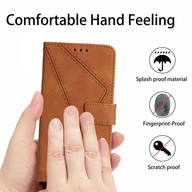 For iPhone 11 Pro Stitching Embossed Leather Phone Case(Brown) - iPhone 11 Pro Cases by buy2fix | Online Shopping UK | buy2fix