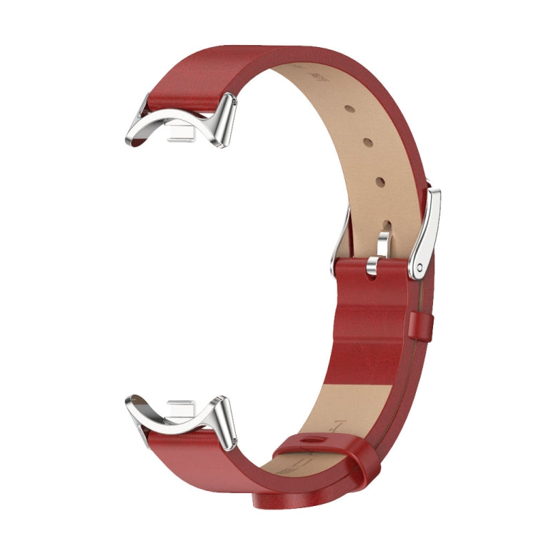 For Xiaomi Mi Band 8 / 9 / 9 NFC Mijobs Microfiber PU Leather Watch Band(Red Silver) - Watch Bands by MIJOBS | Online Shopping UK | buy2fix