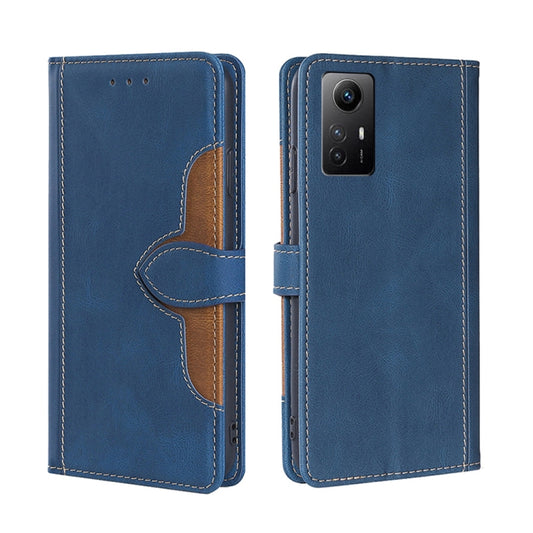 For Xiaomi Redmi Note 12S 4G Skin Feel Magnetic Buckle Leather Phone Case(Blue) - Xiaomi Cases by buy2fix | Online Shopping UK | buy2fix
