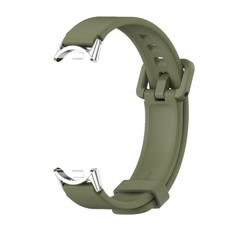 For Xiaomi Mi Band 8 / 9 / 9 NFC Mijobs Silicone Breathable Watch Band(Army Green+Silver) - Watch Bands by MIJOBS | Online Shopping UK | buy2fix