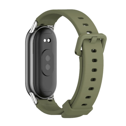 For Xiaomi Mi Band 8 / 9 / 9 NFC Mijobs Silicone Breathable Watch Band(Army Green+Silver) - Watch Bands by MIJOBS | Online Shopping UK | buy2fix