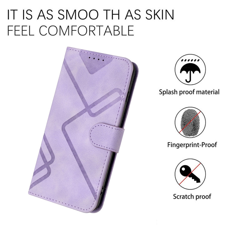 For Huawei Y6 2019 Line Pattern Skin Feel Leather Phone Case(Light Purple) - Huawei Cases by buy2fix | Online Shopping UK | buy2fix