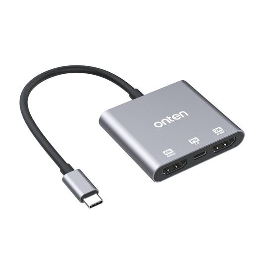 Onten 9175S 3 in 1 USB-C / Type-C to HDMI Adapter(Grey) - Cable & Adapters by Onten | Online Shopping UK | buy2fix
