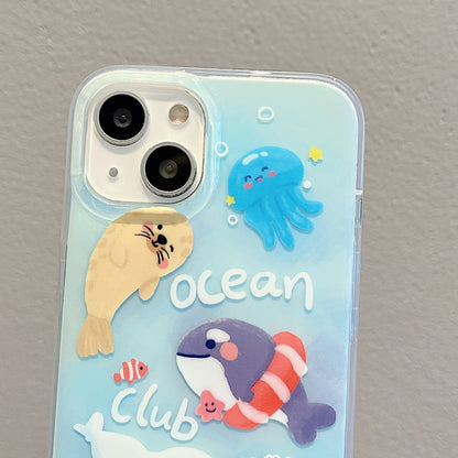 For iPhone 14 Pro Max IMD Cute Animal Pattern Phone Case(Seal) - iPhone 14 Pro Max Cases by buy2fix | Online Shopping UK | buy2fix
