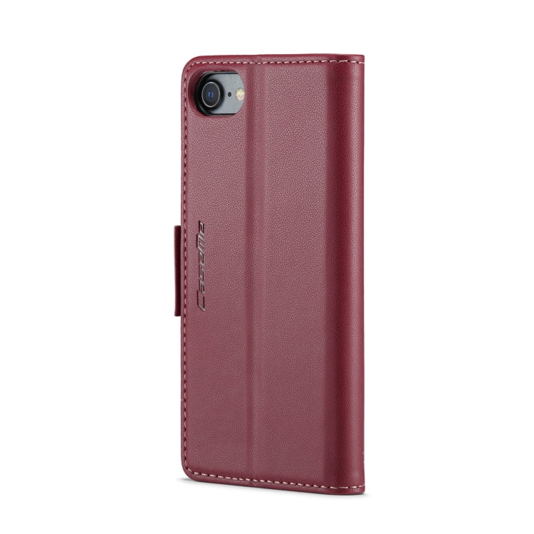 For iPhone SE 2022/SE 2020/6/7/8 CaseMe 023 Butterfly Buckle Litchi Texture RFID Anti-theft Leather Phone Case(Wine Red) - More iPhone Cases by CaseMe | Online Shopping UK | buy2fix