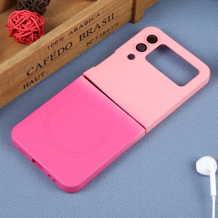 For Samsung Galaxy Z Flip3 5G Liquid TPU Silicone Gradient MagSafe Phone Case(Pink Red) - Galaxy Phone Cases by buy2fix | Online Shopping UK | buy2fix