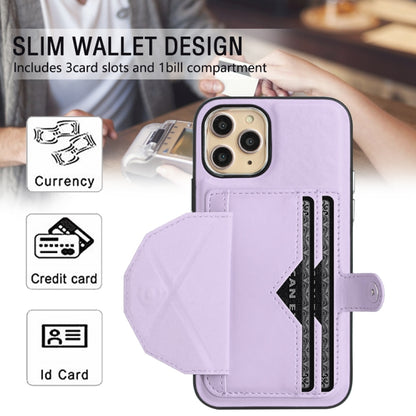 For iPhone 11 Pro Shockproof Leather Phone Case with Card Holder(Purple) - iPhone 11 Pro Cases by buy2fix | Online Shopping UK | buy2fix