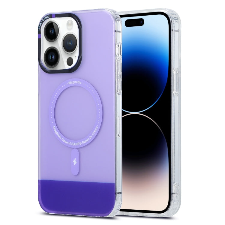 For iPhone 14 Pro Max PC + TPU IMD MagSafe Magnetic Phone Case(Purple) - iPhone 14 Pro Max Cases by buy2fix | Online Shopping UK | buy2fix