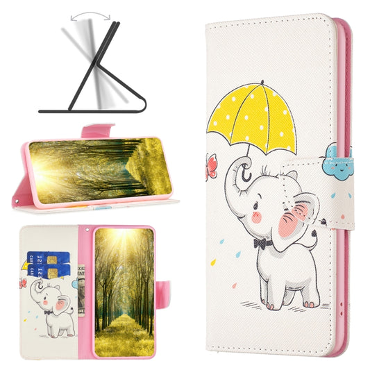 For Xiaomi Redmi 12 4G Colored Drawing Pattern Leather Phone Case(Umbrella Elephant) - Xiaomi Cases by buy2fix | Online Shopping UK | buy2fix