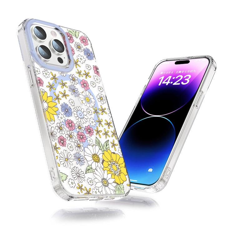 For iPhone 14 Pro Max MagSafe Magnetic TPU Phone Case(Little Flower) - iPhone 14 Pro Max Cases by buy2fix | Online Shopping UK | buy2fix