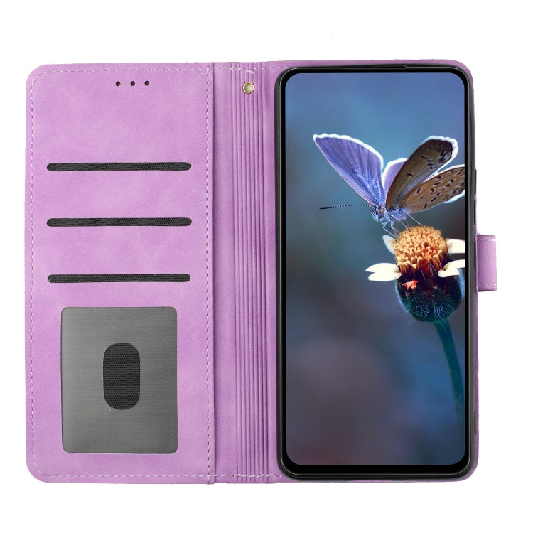 For Xiaomi Redmi 9C Flower Embossing Pattern Leather Phone Case(Purple) - Xiaomi Cases by buy2fix | Online Shopping UK | buy2fix