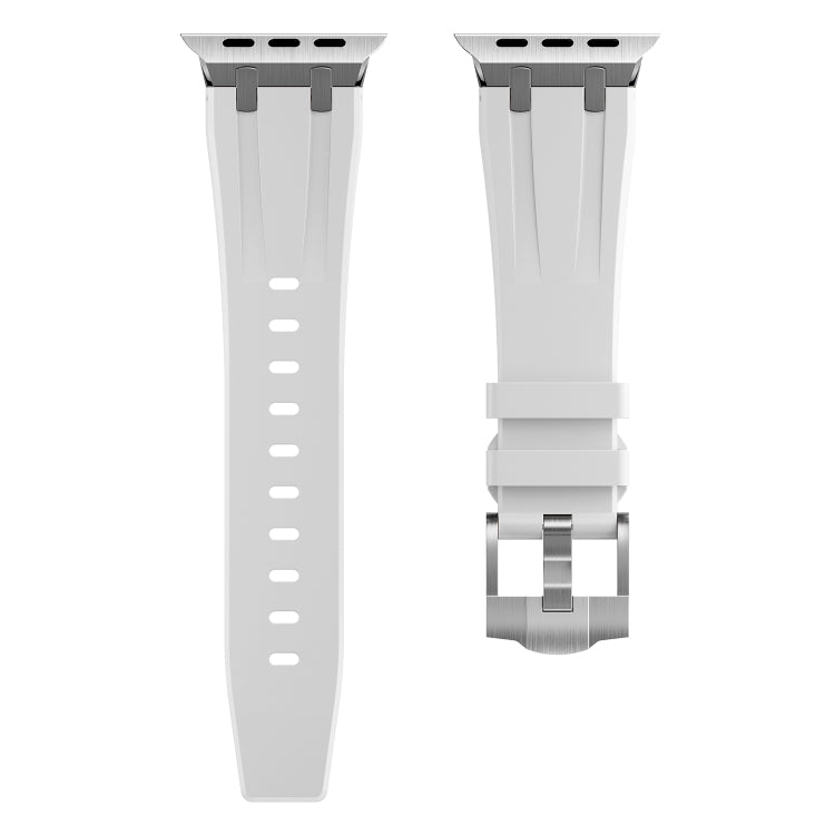 AP Silicone Watch Band For Apple Watch 2 38mm(Silver White) - Watch Bands by buy2fix | Online Shopping UK | buy2fix