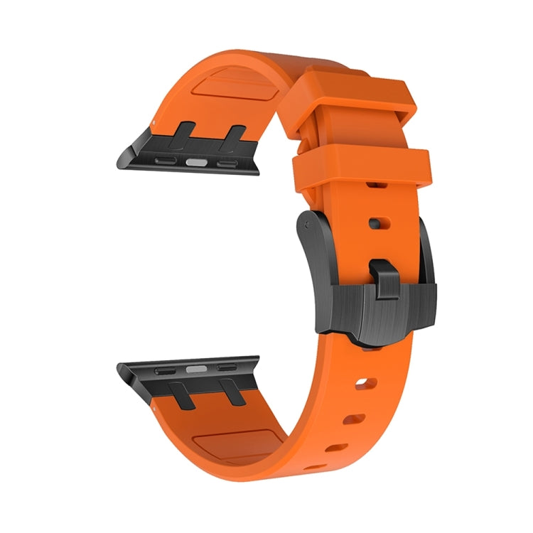 AP Silicone Watch Band For Apple Watch 9 45mm(Black Orange) - Watch Bands by buy2fix | Online Shopping UK | buy2fix