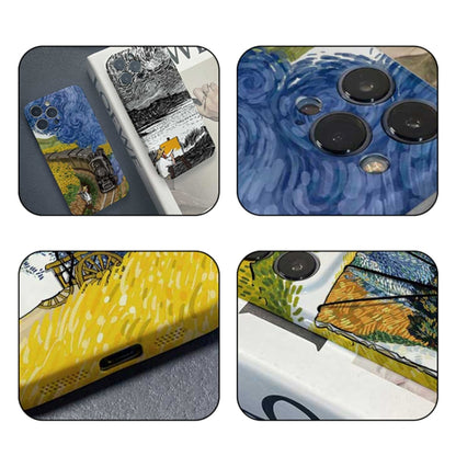 For iPhone 13 Pro Precise Hole Oil Painting Pattern PC Phone Case(Handcart) - iPhone 13 Pro Cases by buy2fix | Online Shopping UK | buy2fix