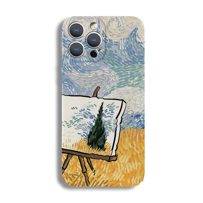 For iPhone 13 Pro Precise Hole Oil Painting Pattern PC Phone Case(Landscape Painting) - iPhone 13 Pro Cases by buy2fix | Online Shopping UK | buy2fix