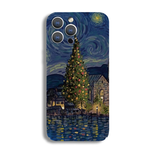 For iPhone SE 2022 / 2020 / 8 / 7 Precise Hole Oil Painting Pattern PC Phone Case(Castle) - iPhone SE 2022 / 2020 / 8 / 7 Cases by buy2fix | Online Shopping UK | buy2fix