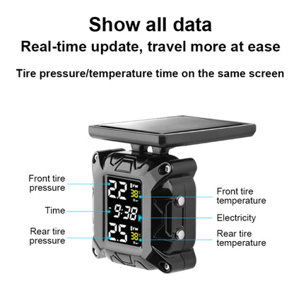 M9 Color Screen Motorcycle Solar Wireless Tire Pressure Monitor With Rear Mirror Screw Mount - Electrical System by buy2fix | Online Shopping UK | buy2fix