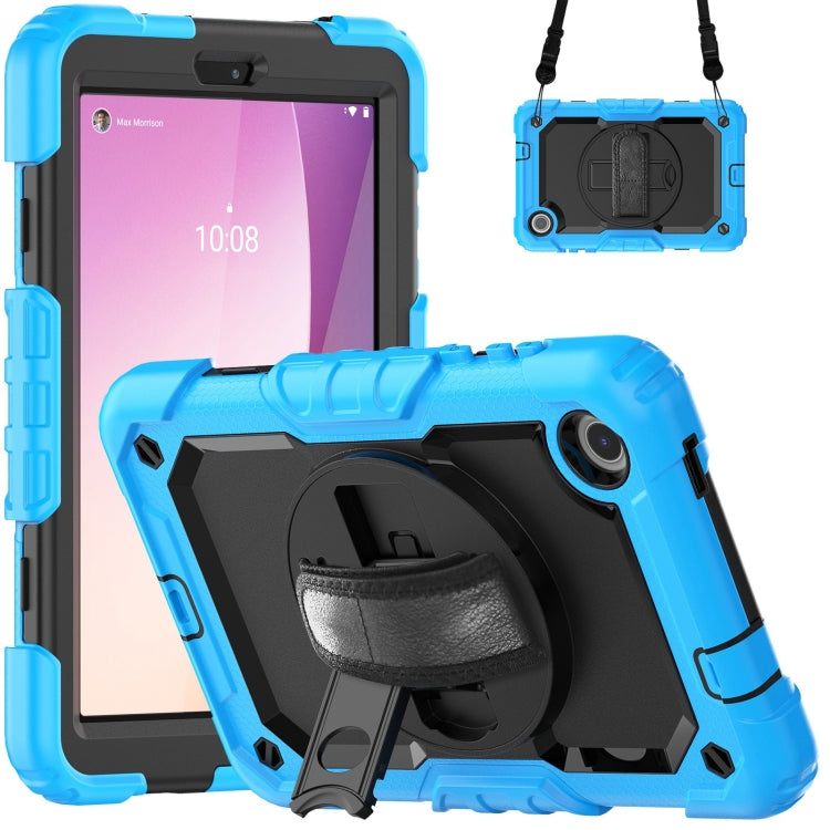 For Lenovo Tab M8 4th Gen Silicone Hybrid PC Tablet Case with Shoulder Strap(Light Blue) - For Lenovo by buy2fix | Online Shopping UK | buy2fix