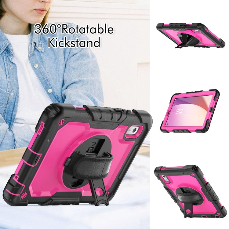 For Lenovo Tab M9 Silicone Hybrid PC Tablet Case with Shoulder Strap(Rose Red PC) - For Lenovo by buy2fix | Online Shopping UK | buy2fix