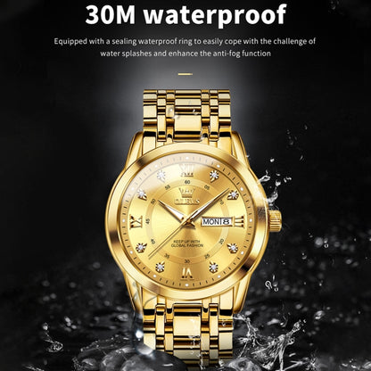 OLEVS 5513 Men Business Luminous Waterproof Quartz Watch(Gold) - Metal Strap Watches by OLEVS | Online Shopping UK | buy2fix