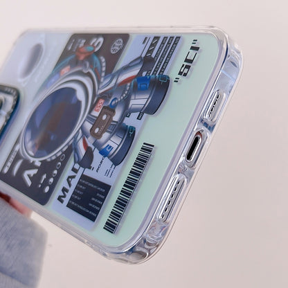 For iPhone 13 Mechanical Astronaut Pattern TPU Phone Case(Blue) - iPhone 13 Cases by buy2fix | Online Shopping UK | buy2fix