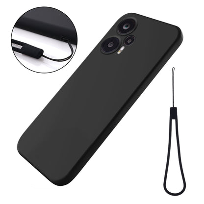 For Xiaomi Poco F5 5G / Note 12 Turbo Pure Color Liquid Silicone Shockproof Phone Case(Black) - Xiaomi Cases by buy2fix | Online Shopping UK | buy2fix