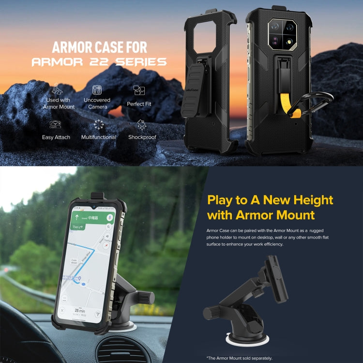 For Ulefone Armor 22 Ulefone Back Clip Phone Case with Carabiner(Black) - Ulefone Cases by Ulefone | Online Shopping UK | buy2fix