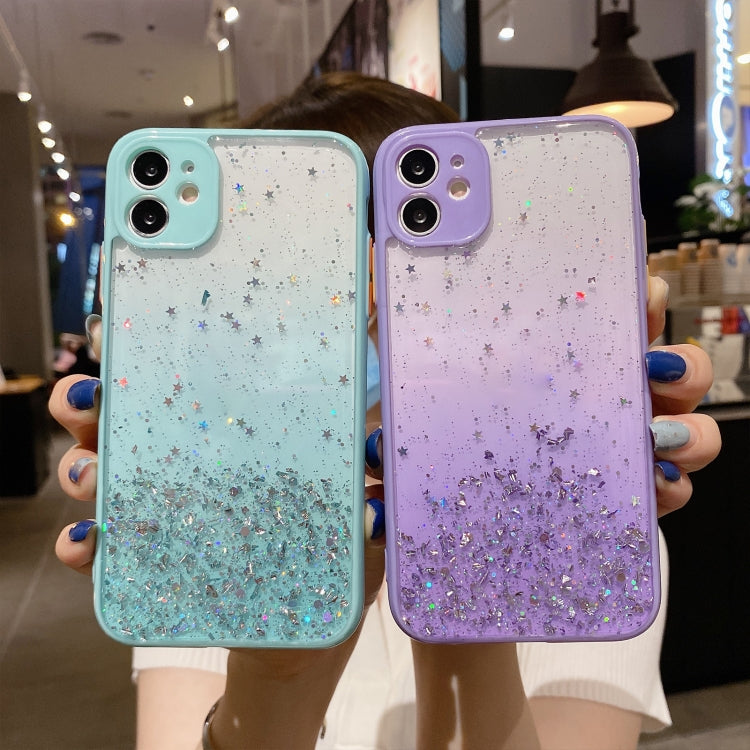 For iPhone XS / X Starry Gradient Glitter Powder TPU Phone Case(Black) - More iPhone Cases by buy2fix | Online Shopping UK | buy2fix