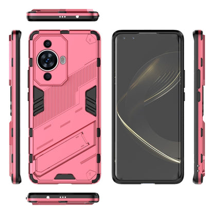 For Huawei nova 11 Pro 4G Punk Armor 2 in 1 PC + TPU Phone Case with Holder(Light Red) - Huawei Cases by buy2fix | Online Shopping UK | buy2fix