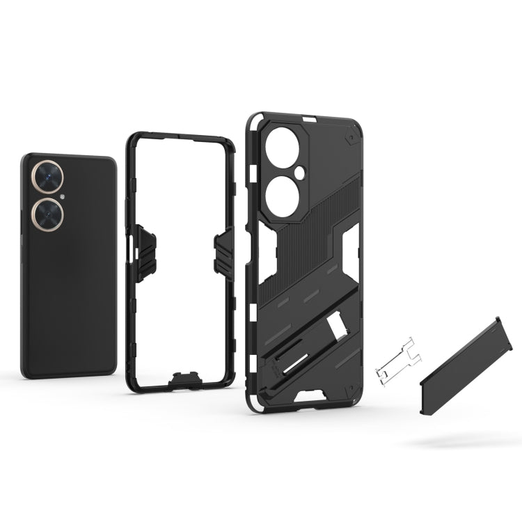 For Huawei nova 11i 4G Punk Armor 2 in 1 PC + TPU Phone Case with Holder(Black) - Huawei Cases by buy2fix | Online Shopping UK | buy2fix