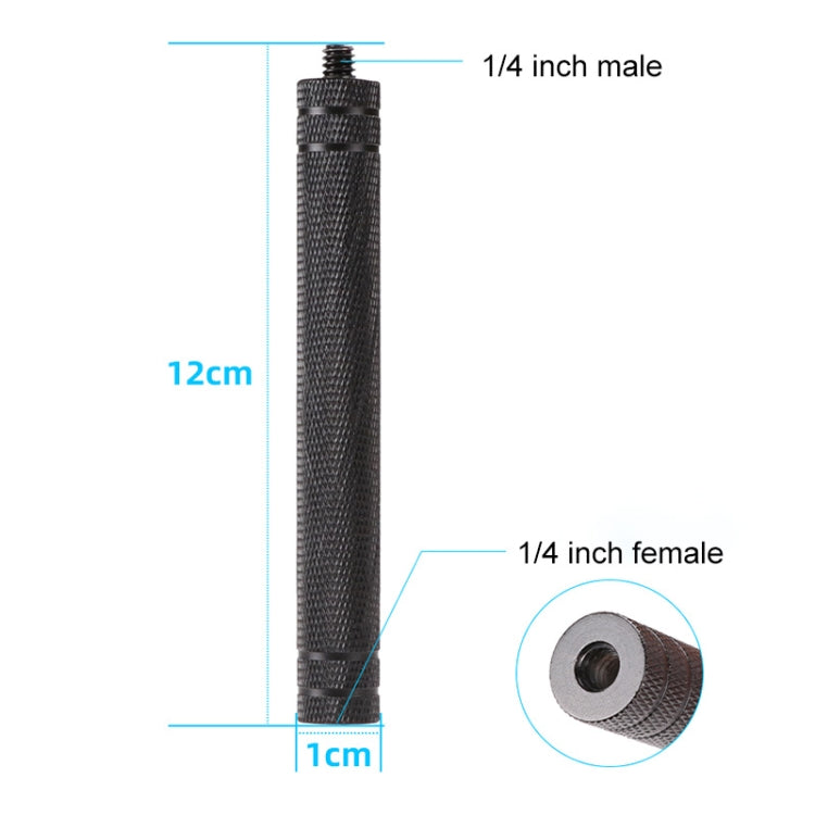 Diamond Texture  Aluminum Alloy Extension Rod Tube(Black) - Others by buy2fix | Online Shopping UK | buy2fix