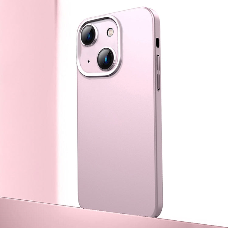 For iPhone 14 Frosted Metal Material Phone Case with Lens Protection(Pink) - iPhone 14 Cases by buy2fix | Online Shopping UK | buy2fix