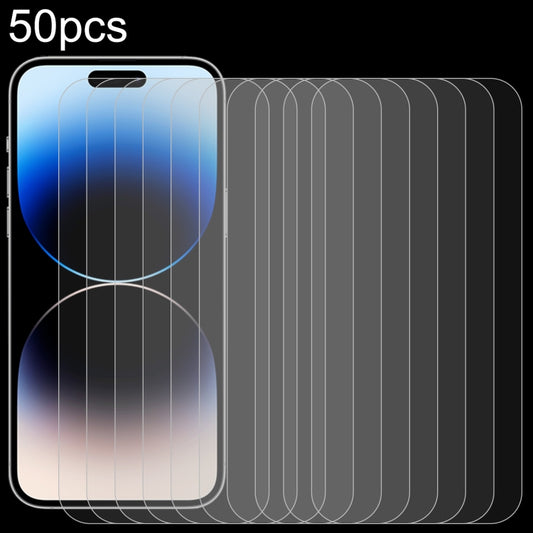 For iPhone 15 Plus / 15 Pro Max 50pcs 0.26mm 9H 2.5D High Aluminum Tempered Glass Film - Tempered Glass Film by buy2fix | Online Shopping UK | buy2fix