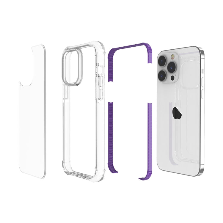 For iPhone 15 Pro Four-corner Shockproof TPU + Acrylic Phone Case(Purple) - iPhone 15 Pro Cases by buy2fix | Online Shopping UK | buy2fix