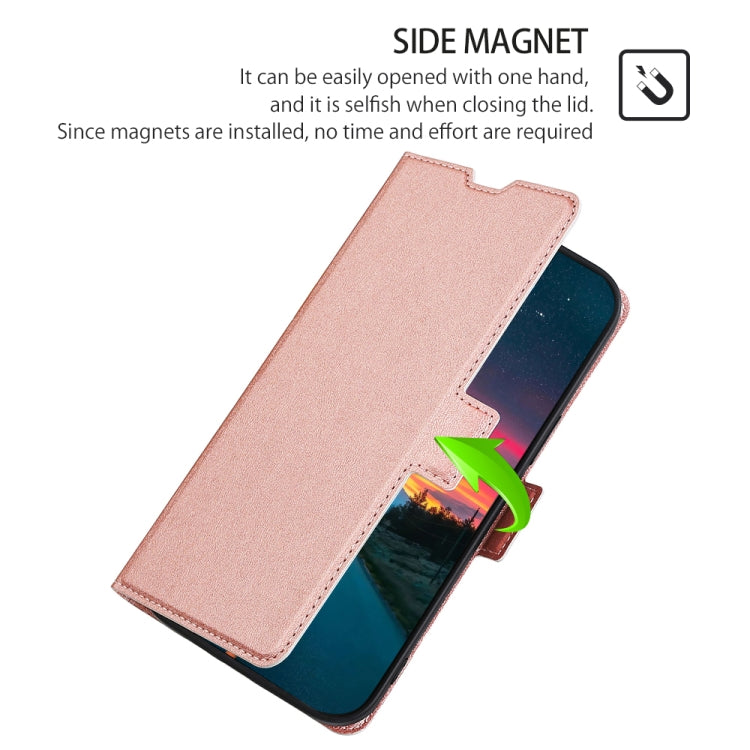 For TCL 40 XE 5G / 40X 5G T601D Ultra-thin Voltage Side Buckle Horizontal Flip Leather Phone Case(Rose Gold) - More Brand by buy2fix | Online Shopping UK | buy2fix