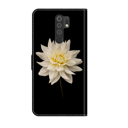 For Xiaomi Redmi 9 Crystal 3D Shockproof Protective Leather Phone Case(White Flower) - Xiaomi Cases by buy2fix | Online Shopping UK | buy2fix