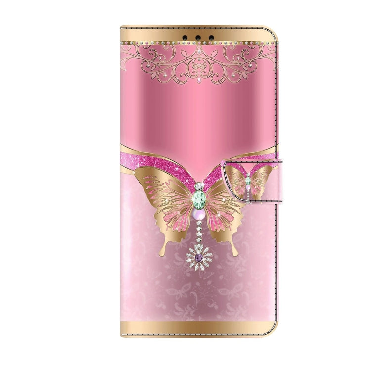 For Xiaomi Redmi 10 Crystal 3D Shockproof Protective Leather Phone Case(Pink Bottom Butterfly) - Xiaomi Cases by buy2fix | Online Shopping UK | buy2fix