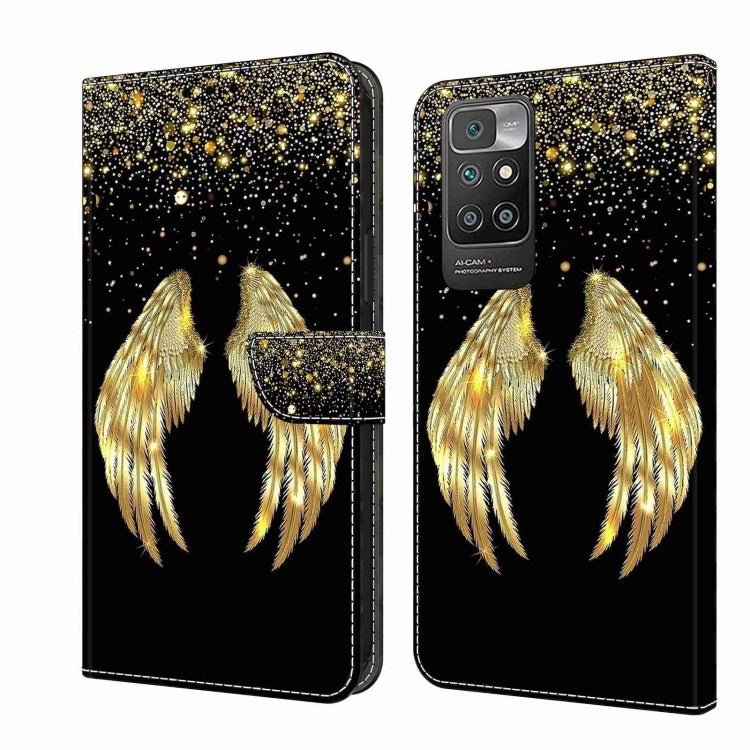 For Xiaomi Redmi 10 Crystal 3D Shockproof Protective Leather Phone Case(Golden Wings) - Xiaomi Cases by buy2fix | Online Shopping UK | buy2fix